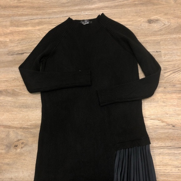 NWOT Dalia McPhee Sweater Dress Black Pleated Ombré Blue & Pink Panel 1X - Picture 3 of 8